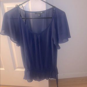 Sheer navy blue blouse, Medium size